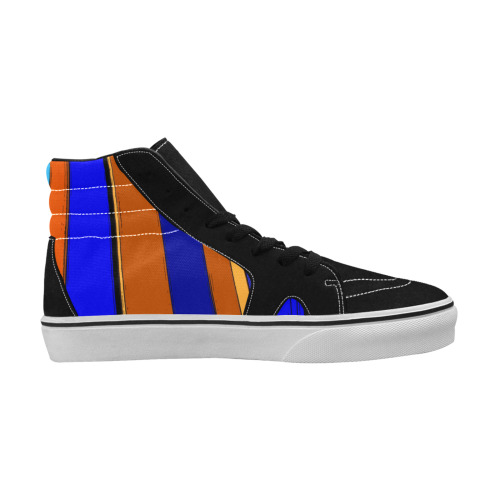 Abstract Blue And Orange 930 Men's High Top Skateboarding Shoes (Model E001-1)