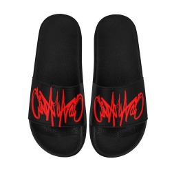 CINAMADIC Slides Black Red Women's Slide Sandals (Model 057)