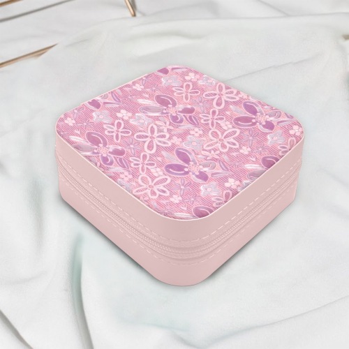 Cute floral pattern Custom Printed Travel Jewelry Box