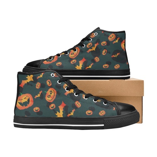 Halloween High Tops for Kids High Top Canvas Shoes for Kid (Model 017)