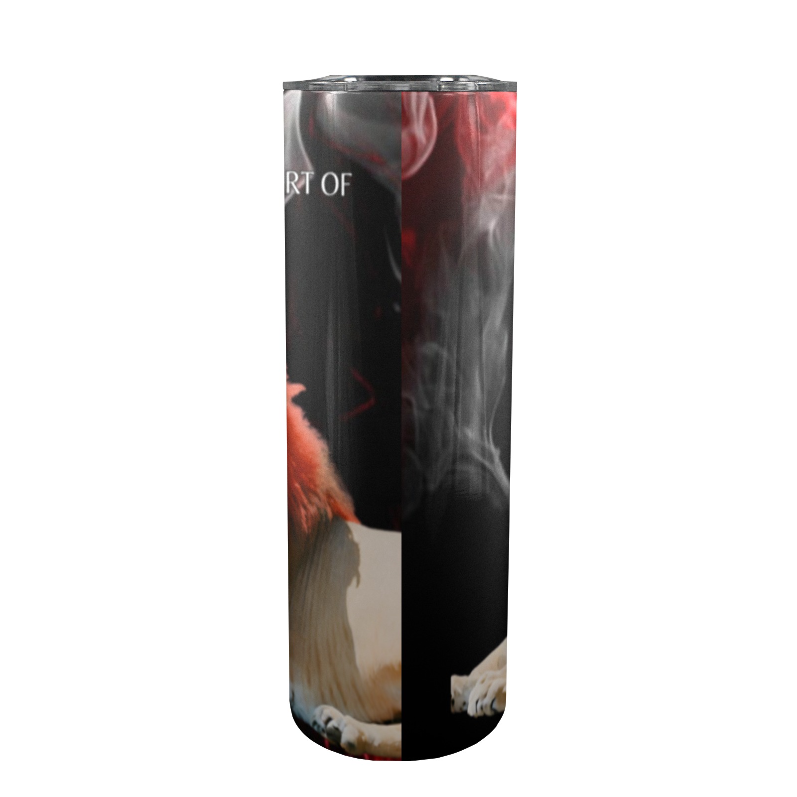 A lion sleeps in the heart of every brave man 20oz Tall Skinny Tumbler with Lid and Straw