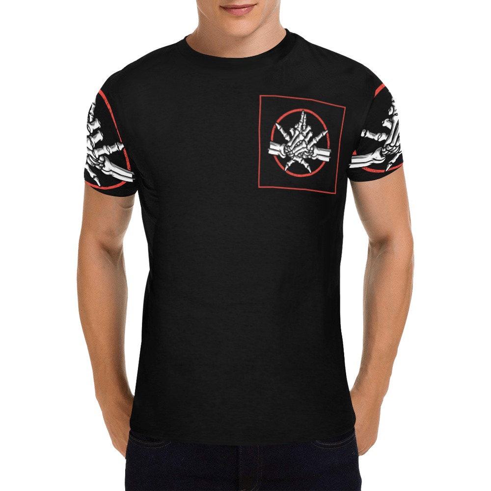 Bone Hand Pentagram All Over Print T-Shirt for Men (USA Size) (Model T40)