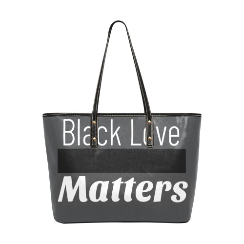 Black Love Chic Leather Tote Bag (Model 1709)