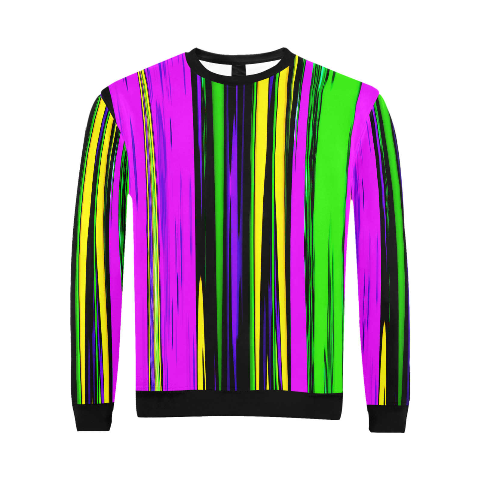 Mardi Gras Stripes All Over Print Crewneck Sweatshirt for Men (Model H18)