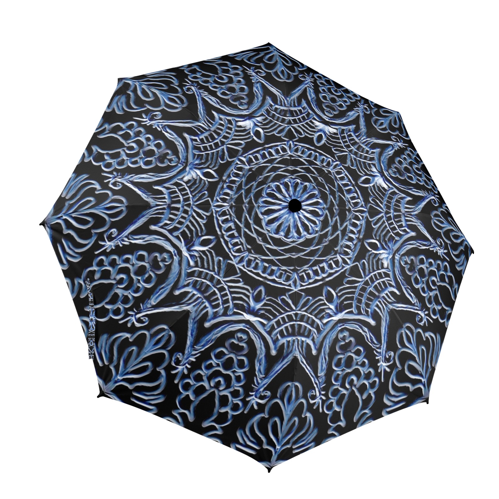 mandala 3D-11 bleu Semi-Automatic Foldable Umbrella (Model U12)
