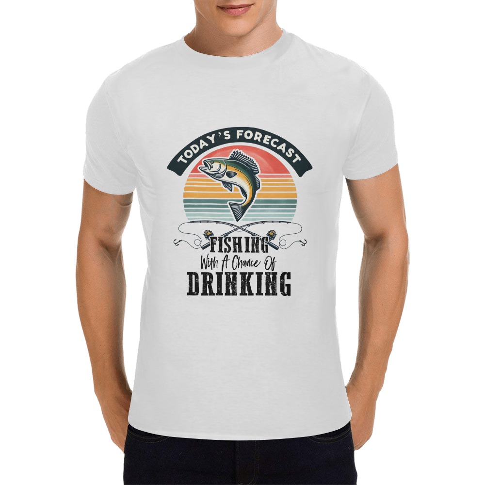 Today's Forecast Fishing With The Chance Of Drinking Men's T-Shirt in USA Size (Front Printing Only)