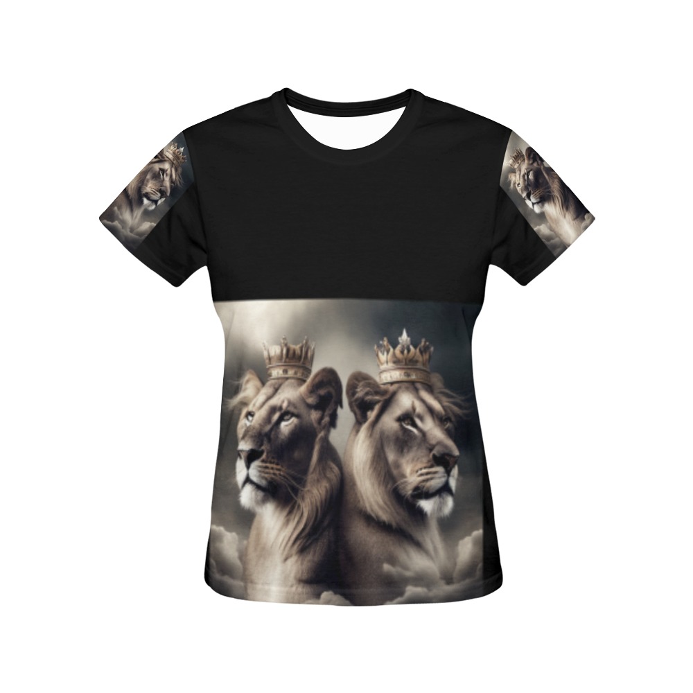 Lion Royalty All Over Print T-Shirt for Women (USA Size) (Model T40)