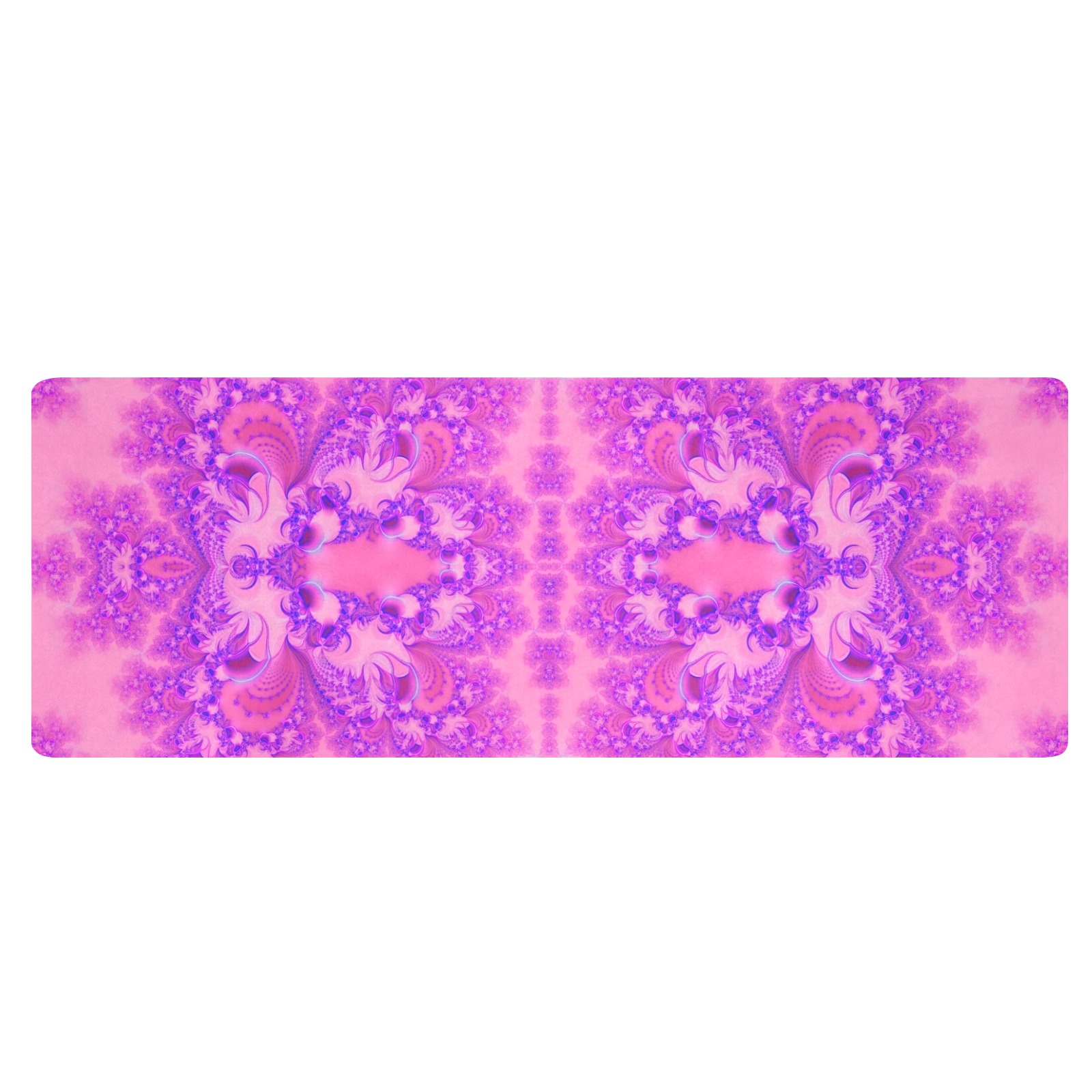 Purple and Pink Hydrangeas Frost Fractal Kitchen Mat 48"x17"