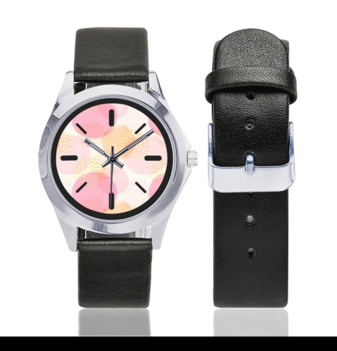 bb ftjj Unisex Silver-Tone Round Leather Watch (Model 216)