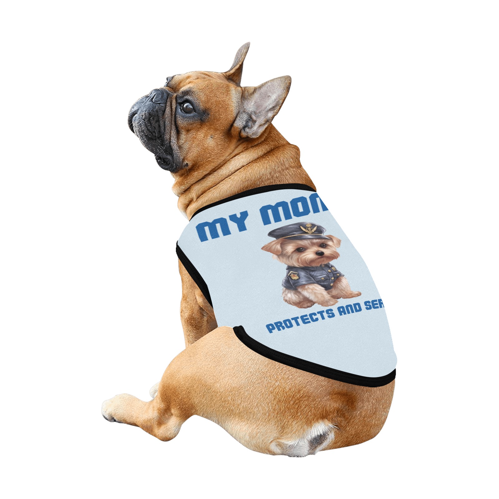 Police Yorkshire Terrier My Mom Protects And Serves All Over Print Pet Tank Top