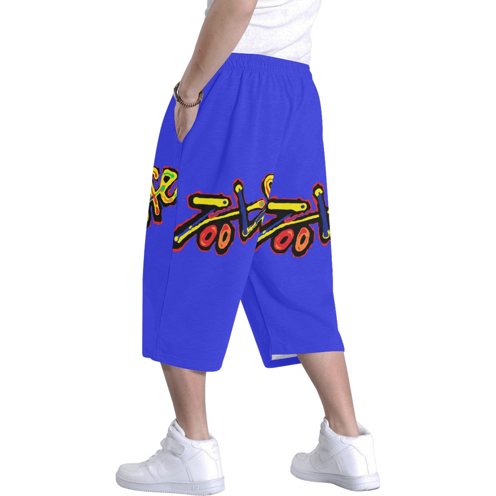 ZL.LOGO.BLU. Men's All Over Print Baggy Shorts (Model L37)