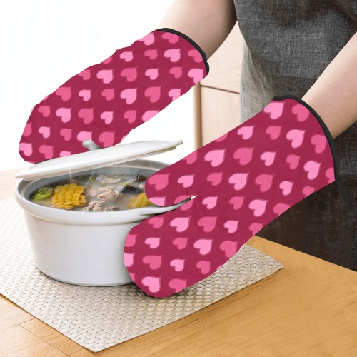Valentine Hearts Oven Mitt & Pot Holder