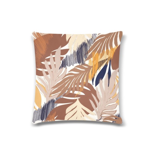 Gorgeous Earth Tone Tropical Custom Zippered Pillow Case 16"x16"(Twin Sides)