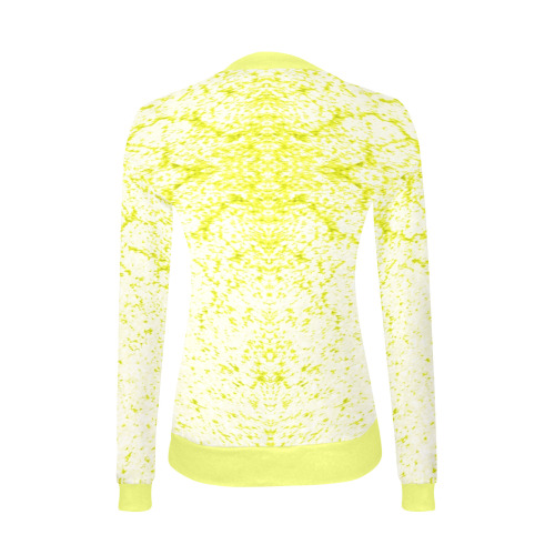 Cracking Yellow Women's All Over Print V-Neck Sweater (Model H48)
