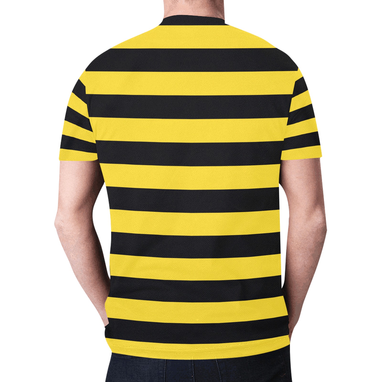 Classic Bumble Bee Stripes Striped Yellow Black New All Over Print T-shirt for Men (Model T45)