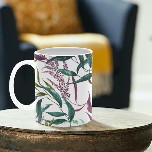 Dramatic leaves watercolor GR White Mug(11OZ)