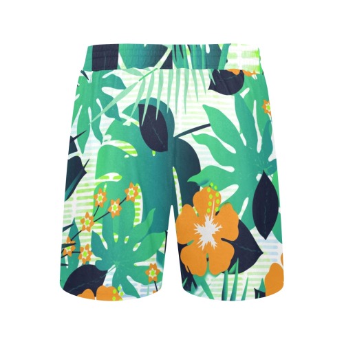 GROOVY FUNK THING FLORAL Men's Mid-Length Casual Shorts (Model L50)