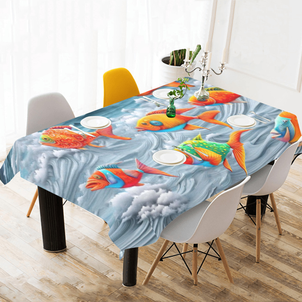 Ocean Life Thickiy Ronior Tablecloth 120"x 60"