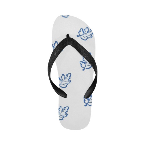 Blue Leaves Pattern Flip Flops for Men/Women (Model 040)