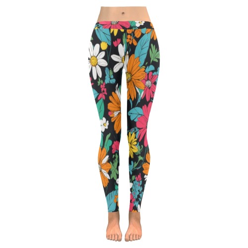 Argyle + daisy floral pattern, bright jewel tones, black & white cartoon drawing