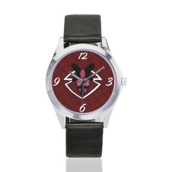 Alastor watch Unisex Silver-Tone Round Leather Watch (Model 216)