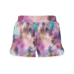 Abstract tie dye 002DP Women's Sports Shorts (Model L61)