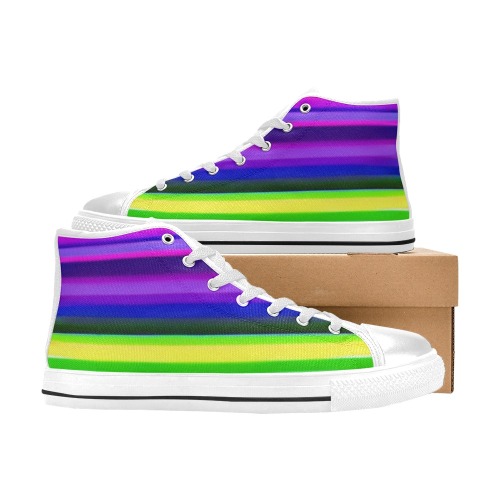 avant_garde_rainbow_TradingCard High Top Canvas Shoes for Kid (Model 017)