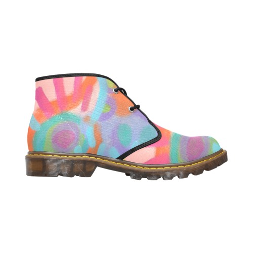 Original Abstract Art For Your Feet Women's Canvas Chukka Boots (Model 2402-1)