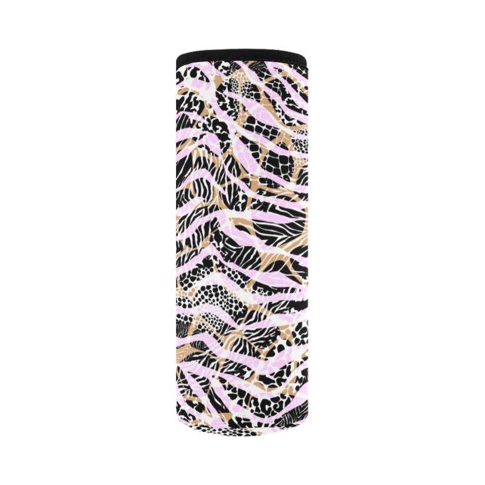 Camo animal print pink Neoprene Water Bottle Pouch/Large