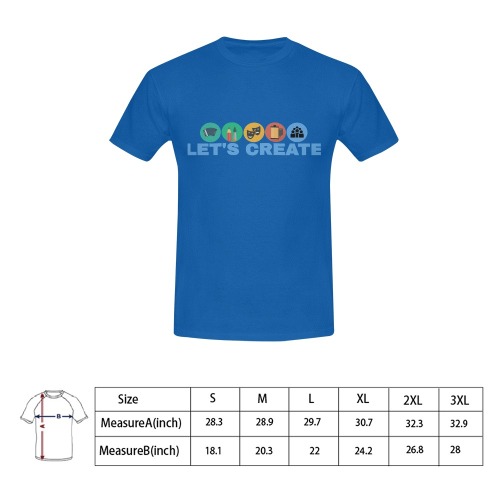 Lets Create Blue Men's T-Shirt in USA Size (Front Printing Only)