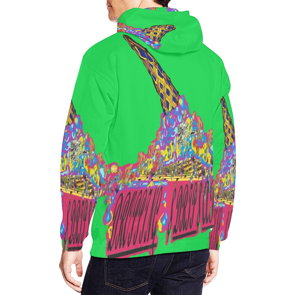 D.D.A.LOGO.GRN All Over Print Hoodie for Men (USA Size) (Model H13)