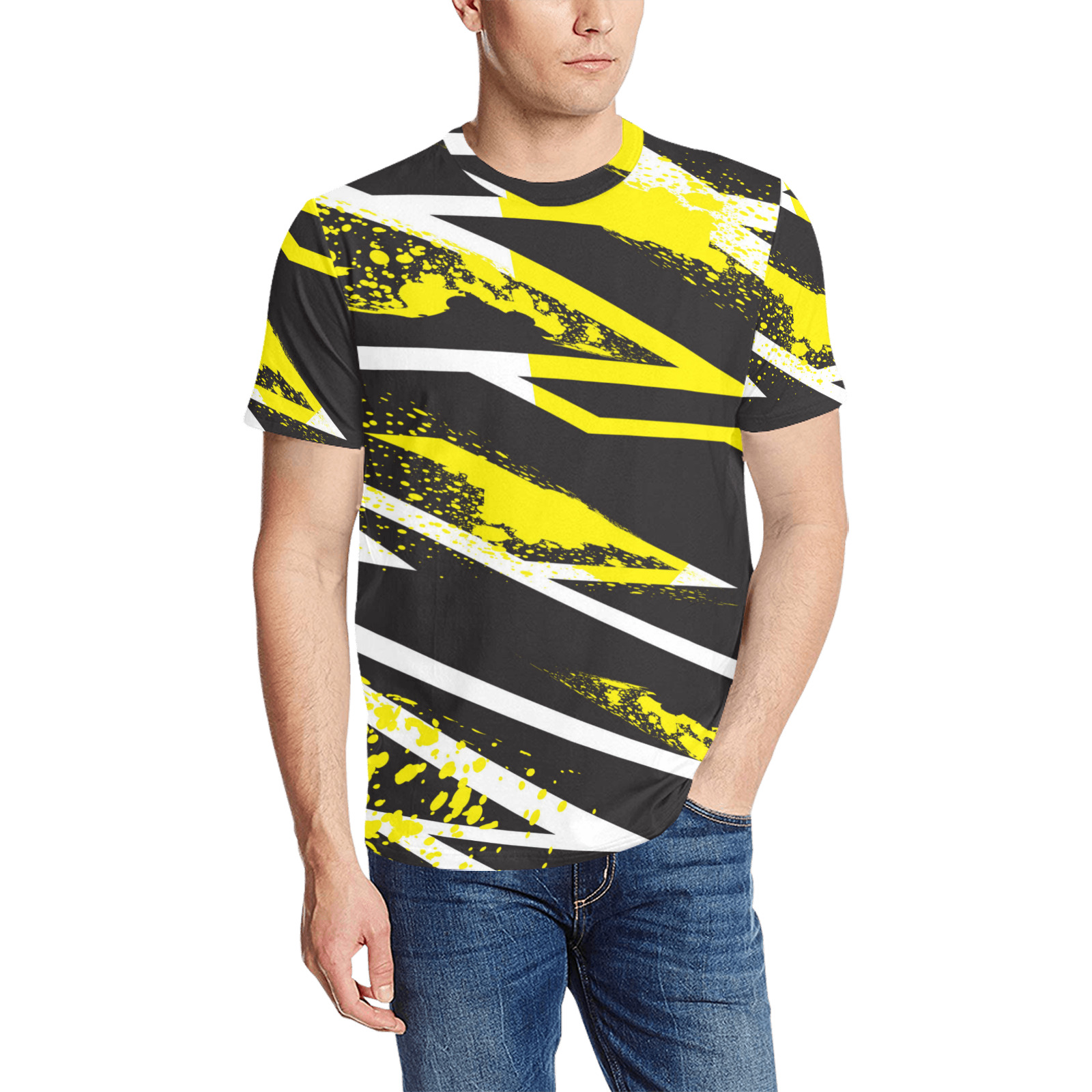 Abstract Unique Geometric.jpg Men's All Over Print T-Shirt (Random Design Neck) (Model T63)