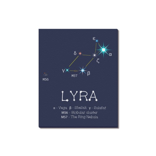 Star constellation Lyra Vega funny astronomy sky Upgraded Canvas Print 16"x20"