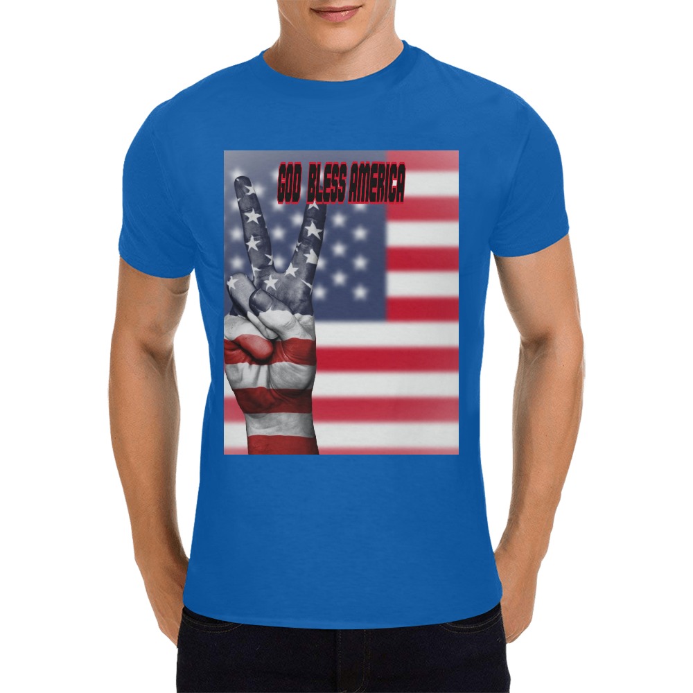 God Bless America Men's T-Shirt in USA Size (Front Printing Only)