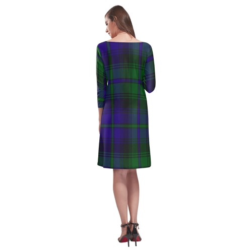 5TH. ROYAL SCOTS OF CANADA TARTAN Rhea Loose Round Neck Dress(Model D22)