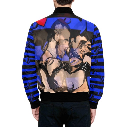 Leather Gay by Nico Bielow All Over Print Quilted Bomber Jacket for Men (Model H33)