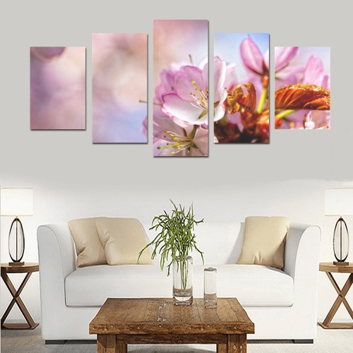 Short life, eternal magic of sakura cherry flowers Canvas Print Sets D (No Frame)