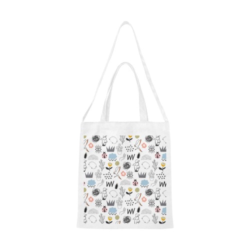 Doodle Canvas Tote Bag/Medium (Model 1701)