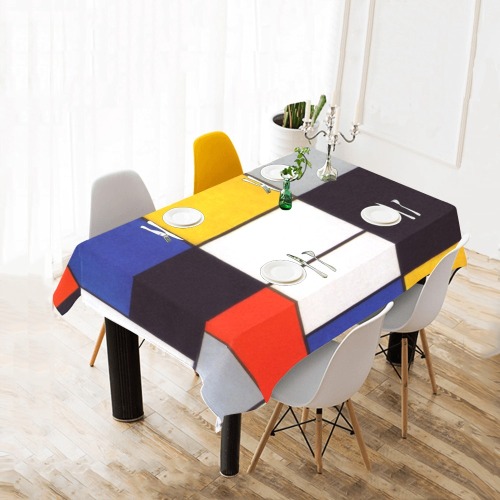 Composition A by Piet Mondrian Cotton Linen Tablecloth 52"x 70"