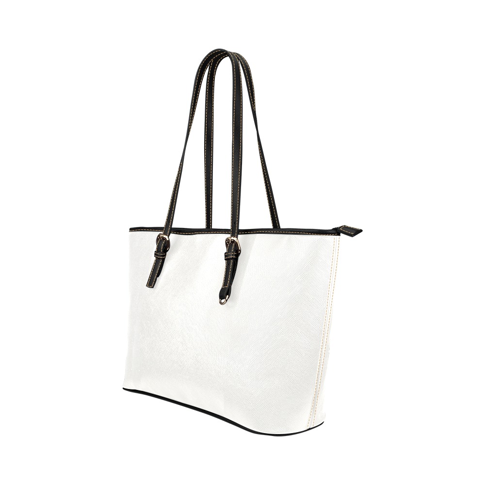 Bright White Leather Tote Bag/Large (Model 1651)