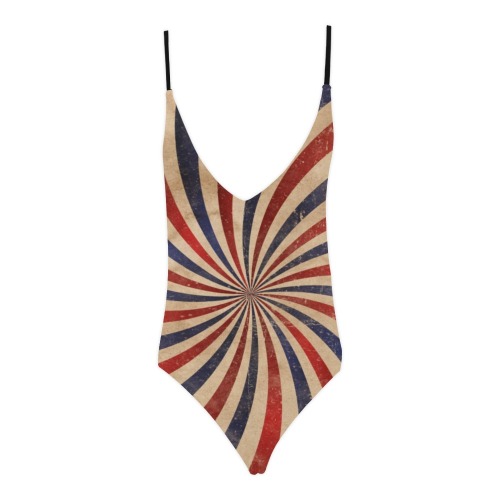 Vintage Sexy Lacing Backless One-Piece Swimsuit (Model S10)