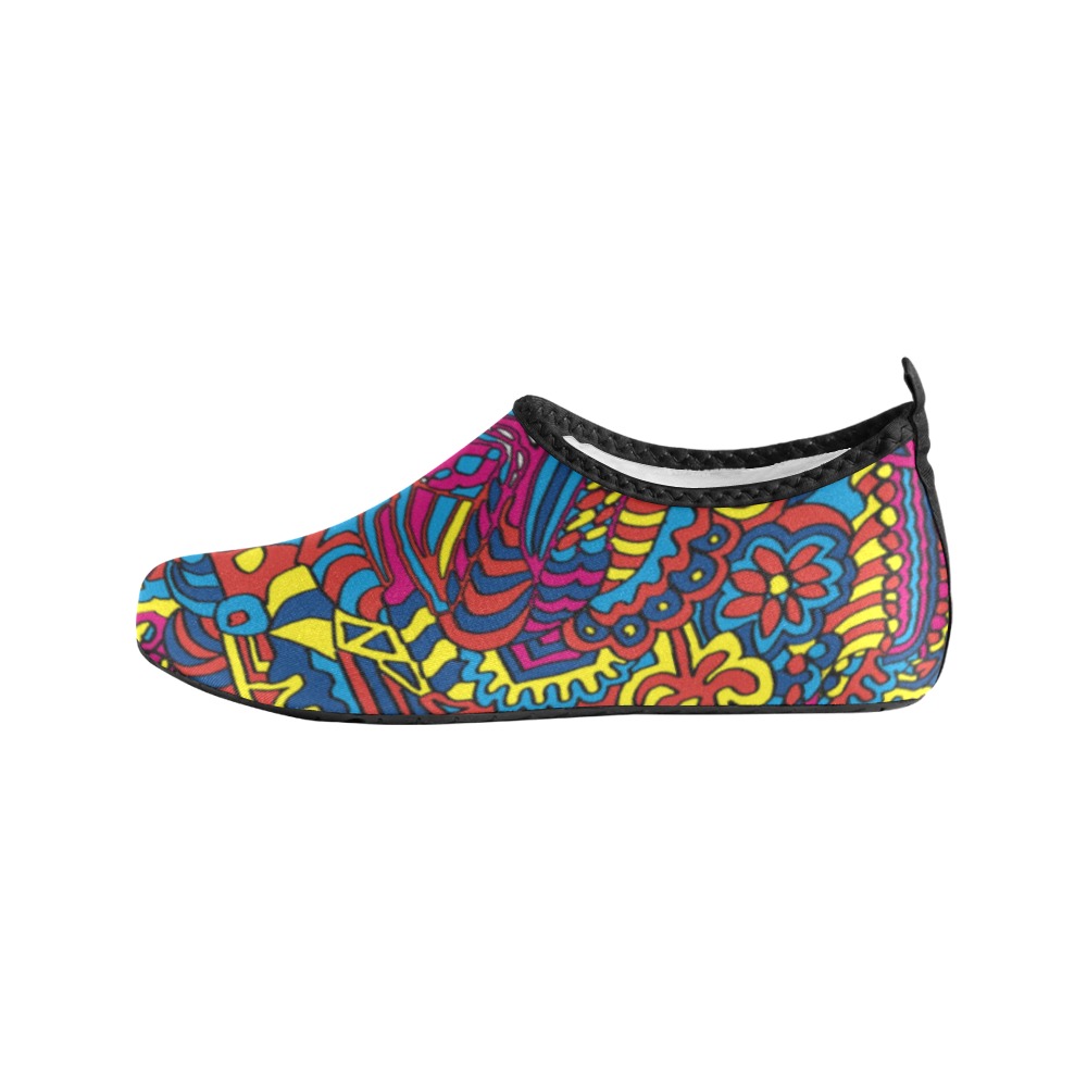 Groovy Doodle Colorful Art Women's Slip-On Water Shoes (Model 056)