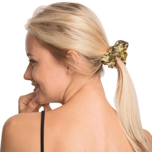 HoneySuckle Design Autumn yellow leaves All Over Print Hair Scrunchie