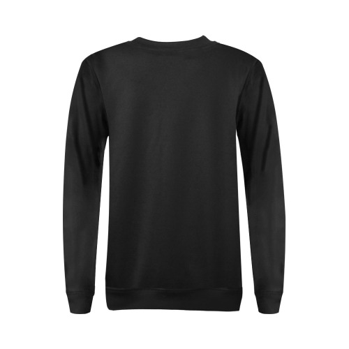 black All Over Print Crewneck Sweatshirt for Women (Model H18)