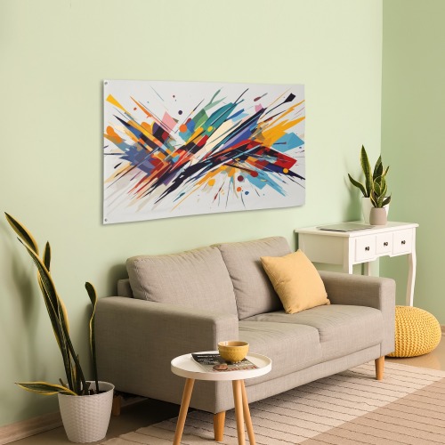 Artsy abstract art of colors on light background House Flag 56"x34.5"