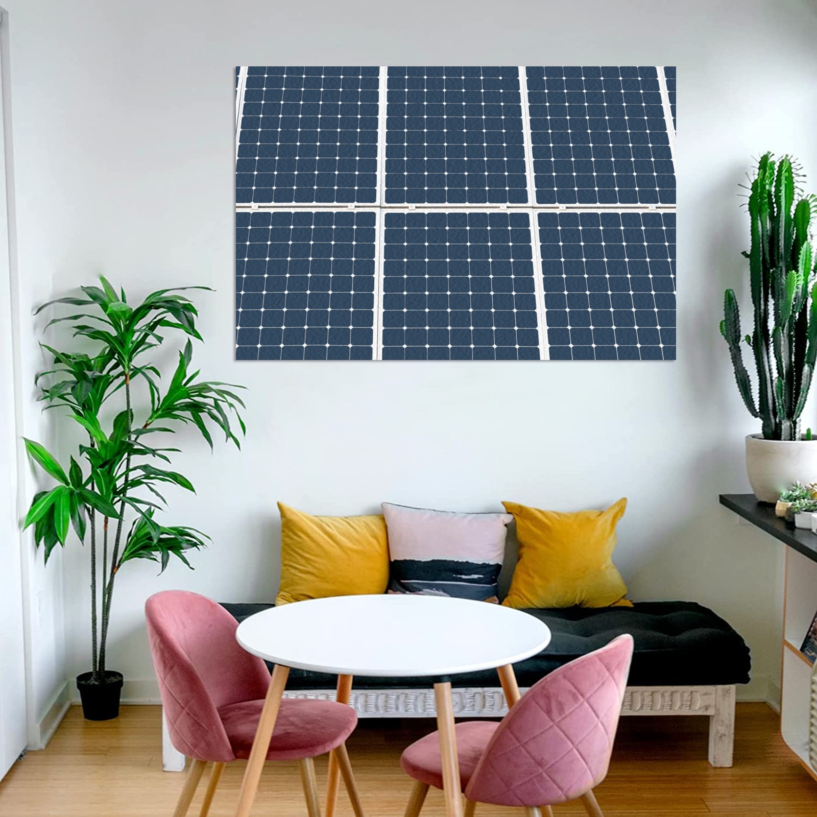 Solar Technology Power Panel Image Sun Energy Frame Canvas Print 48"x32"