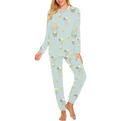 Flying Bunnies Women's All Over Print Pajama Set