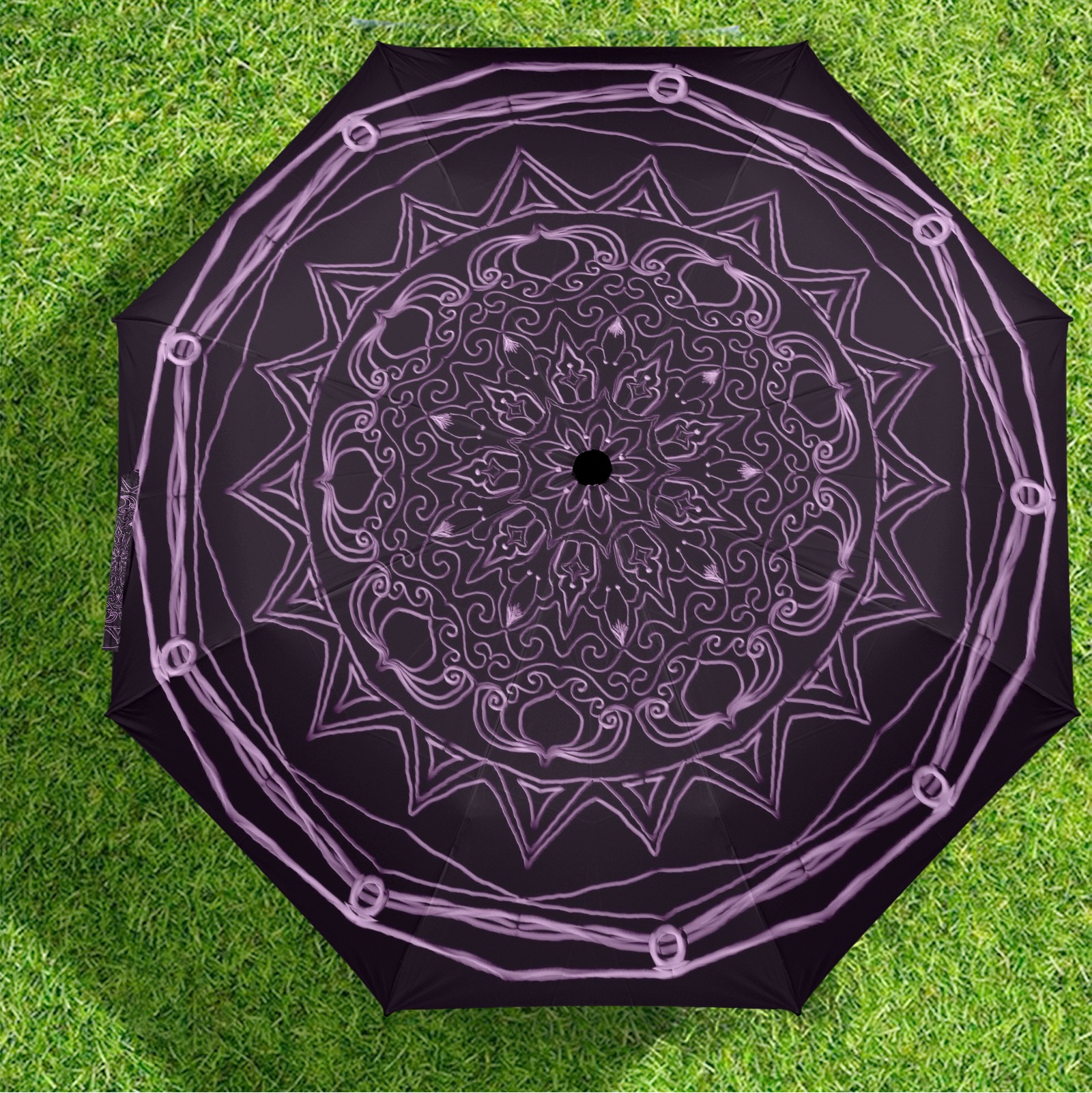 mandala 3D-12 rose Semi-Automatic Foldable Umbrella (Model U12)
