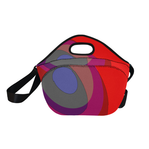 Red Abstract 714 Neoprene Lunch Bag/Large (Model 1669)