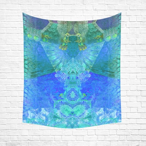 peacock 3 Cotton Linen Wall Tapestry 51"x 60"